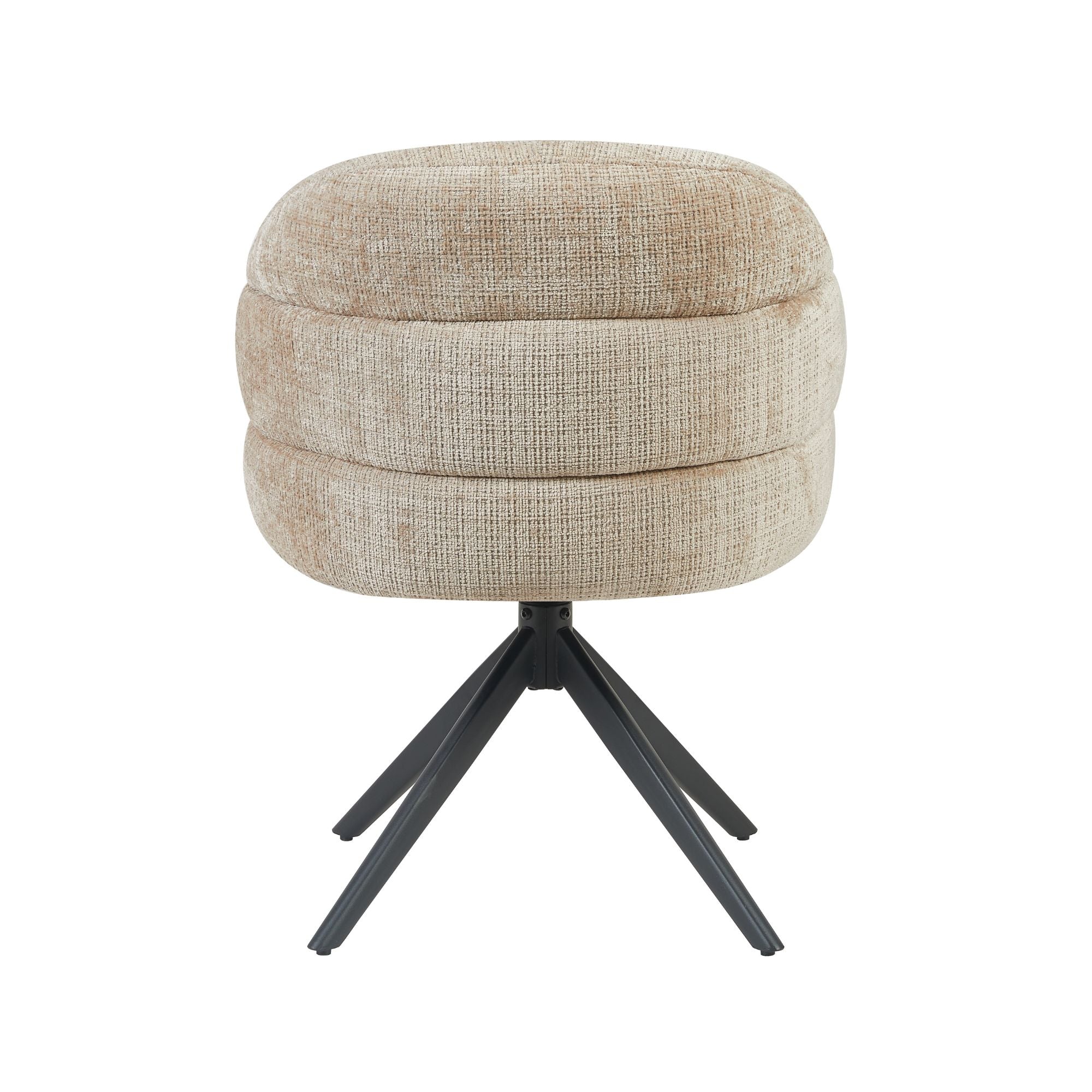 Eetkamerstoel Bella | Beige | Poot Black | Met armleuning - Industrieelinhuis.nl