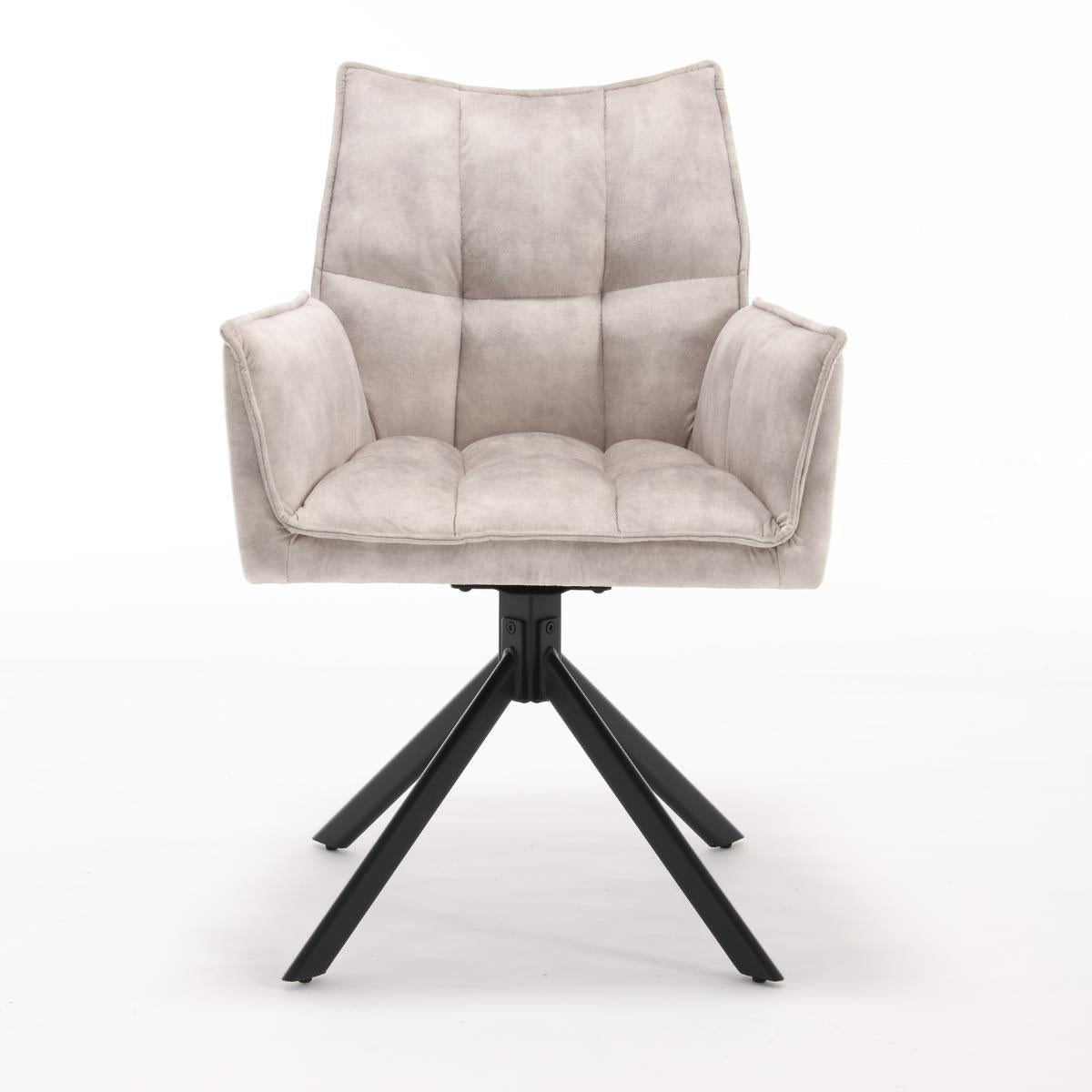 Eetkamerstoel Dani Velvet | Champagne | Met armleuning - Industrieelinhuis.nl