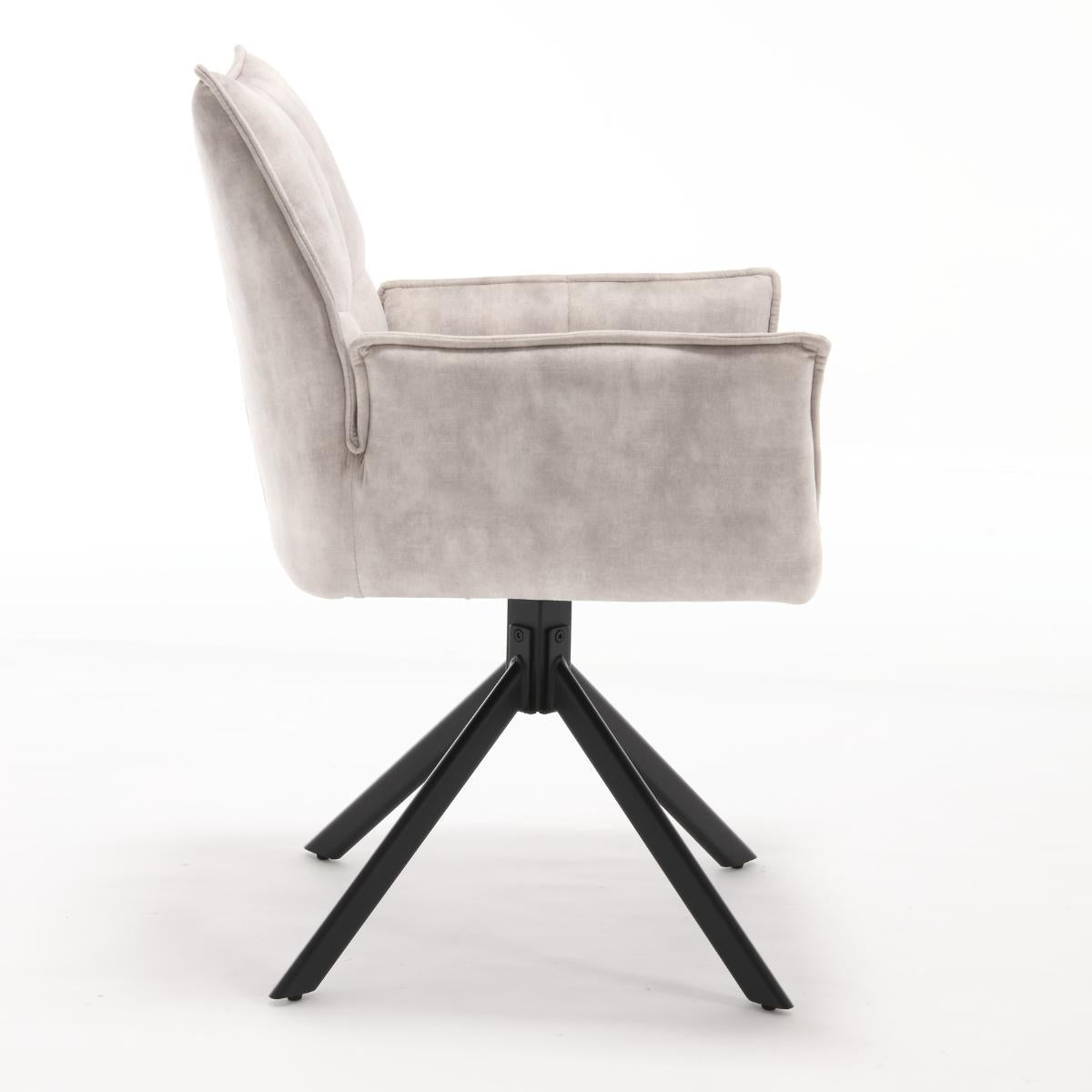 Eetkamerstoel Dani Velvet | Champagne | Met armleuning - Industrieelinhuis.nl
