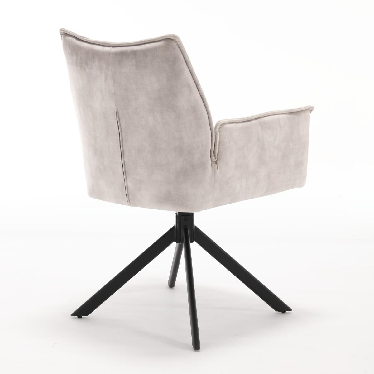 Eetkamerstoel Dani Velvet | Champagne | Met armleuning - Industrieelinhuis.nl
