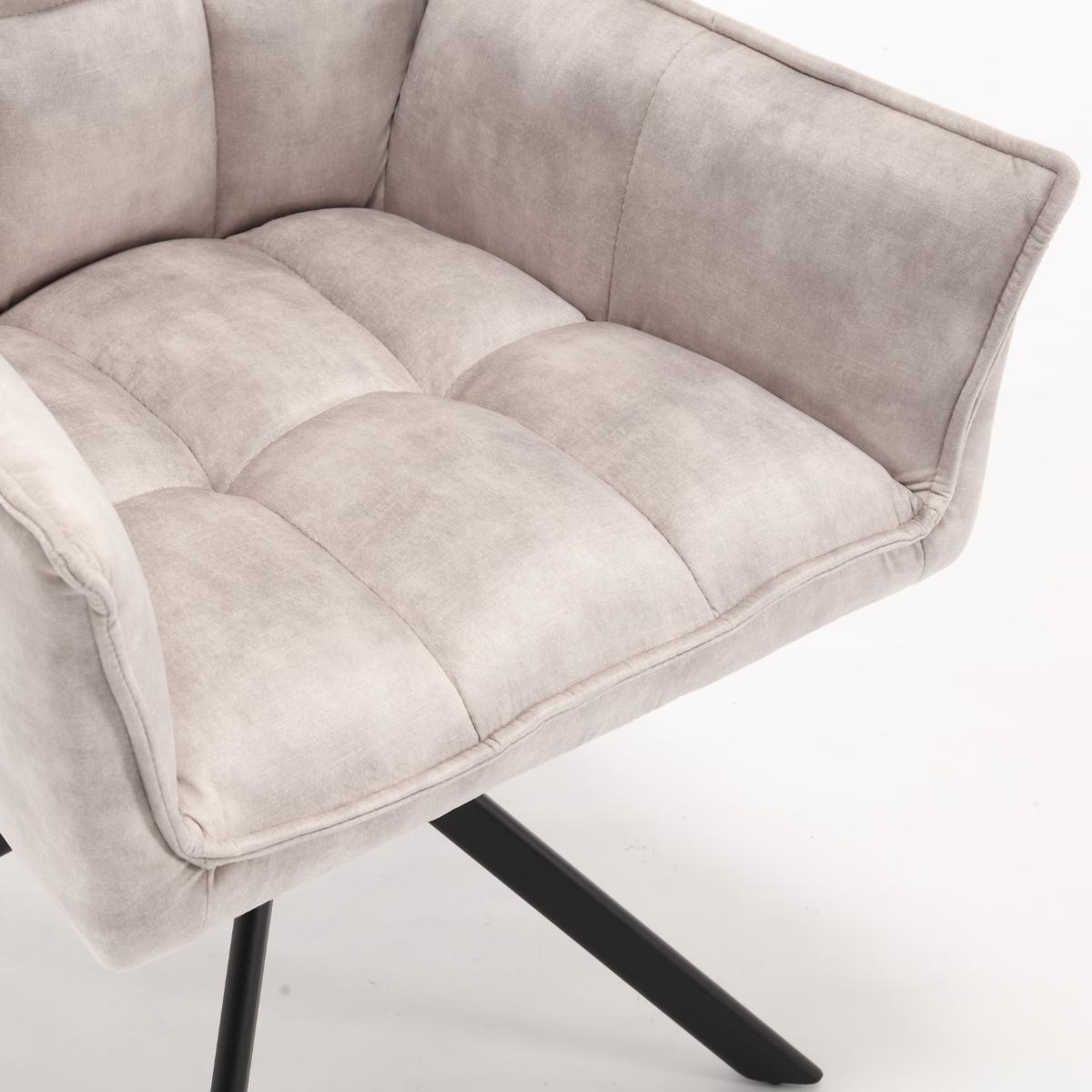 Eetkamerstoel Dani Velvet | Champagne | Met armleuning - Industrieelinhuis.nl