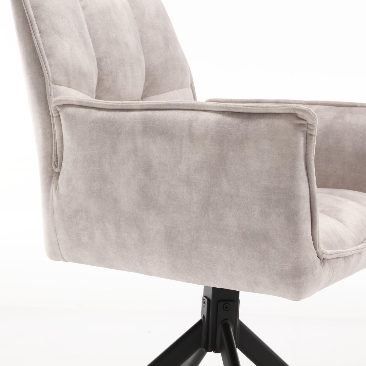 Eetkamerstoel Dani Velvet | Champagne | Met armleuning - Industrieelinhuis.nl