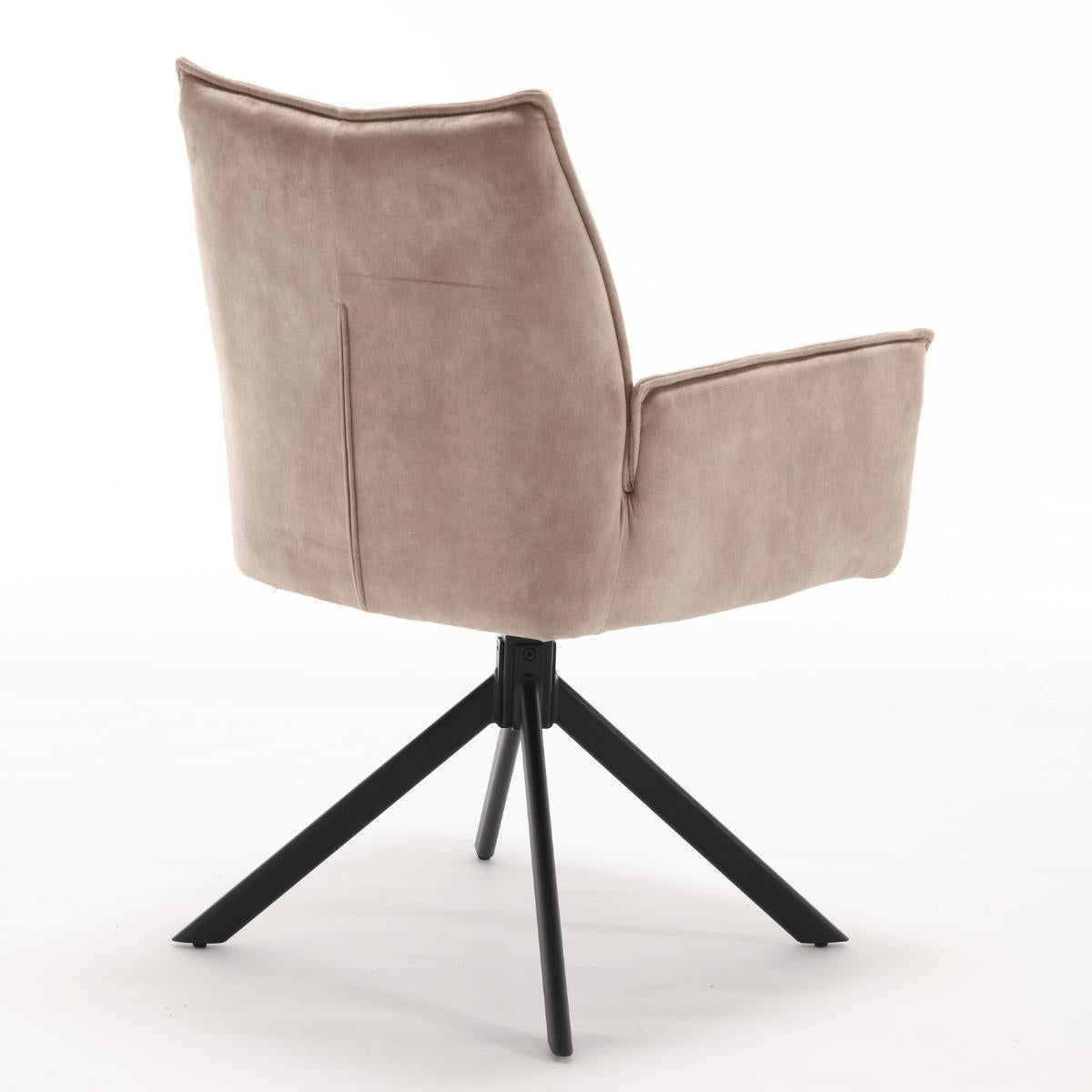 Eetkamerstoel Dani Velvet | Beige | Met armleuning - Industrieelinhuis.nl
