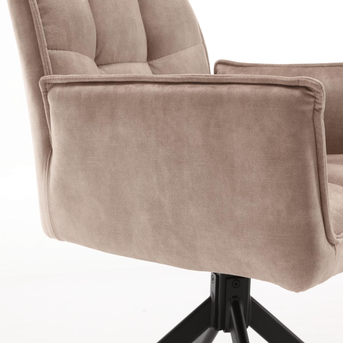 Eetkamerstoel Dani Velvet | Beige | Met armleuning - Industrieelinhuis.nl