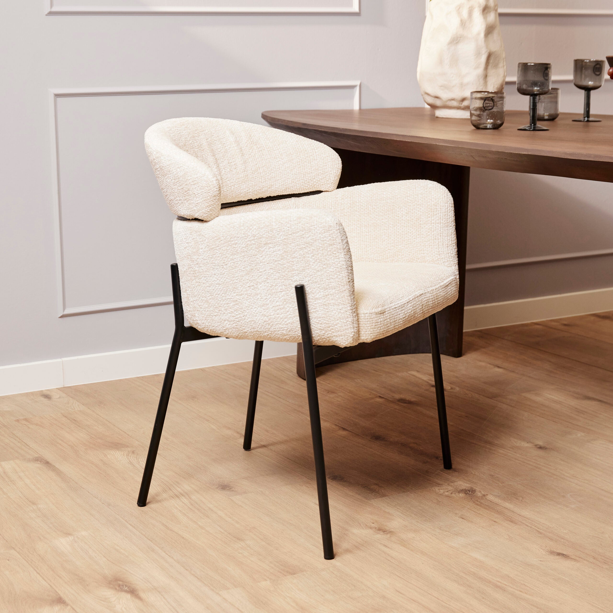 Eetkamerstoel Nox Wit (bestellen per 2) - Industrieelinhuis.nl