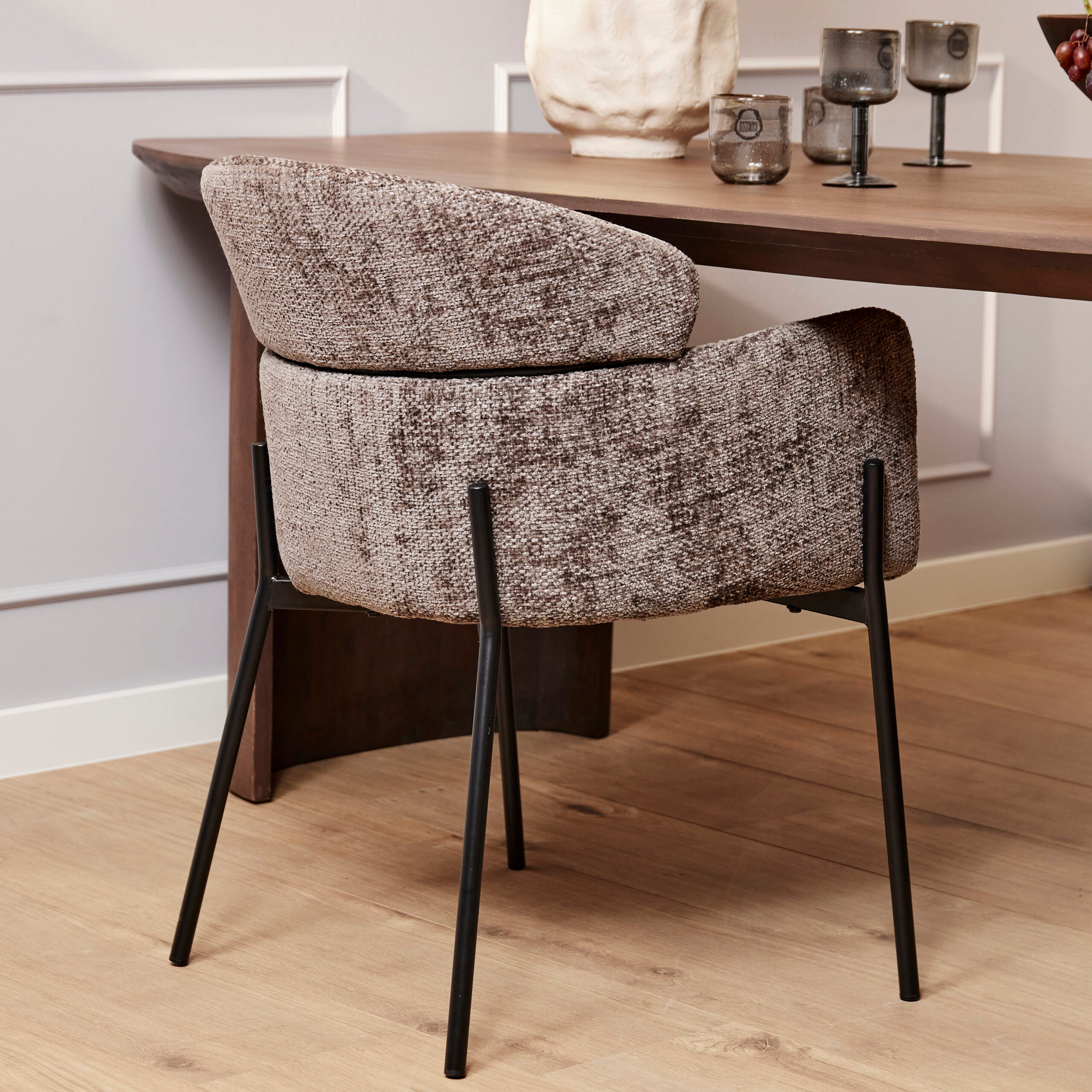 Eetkamerstoel Nox Grijs (bestellen per 2) - Industrieelinhuis.nl