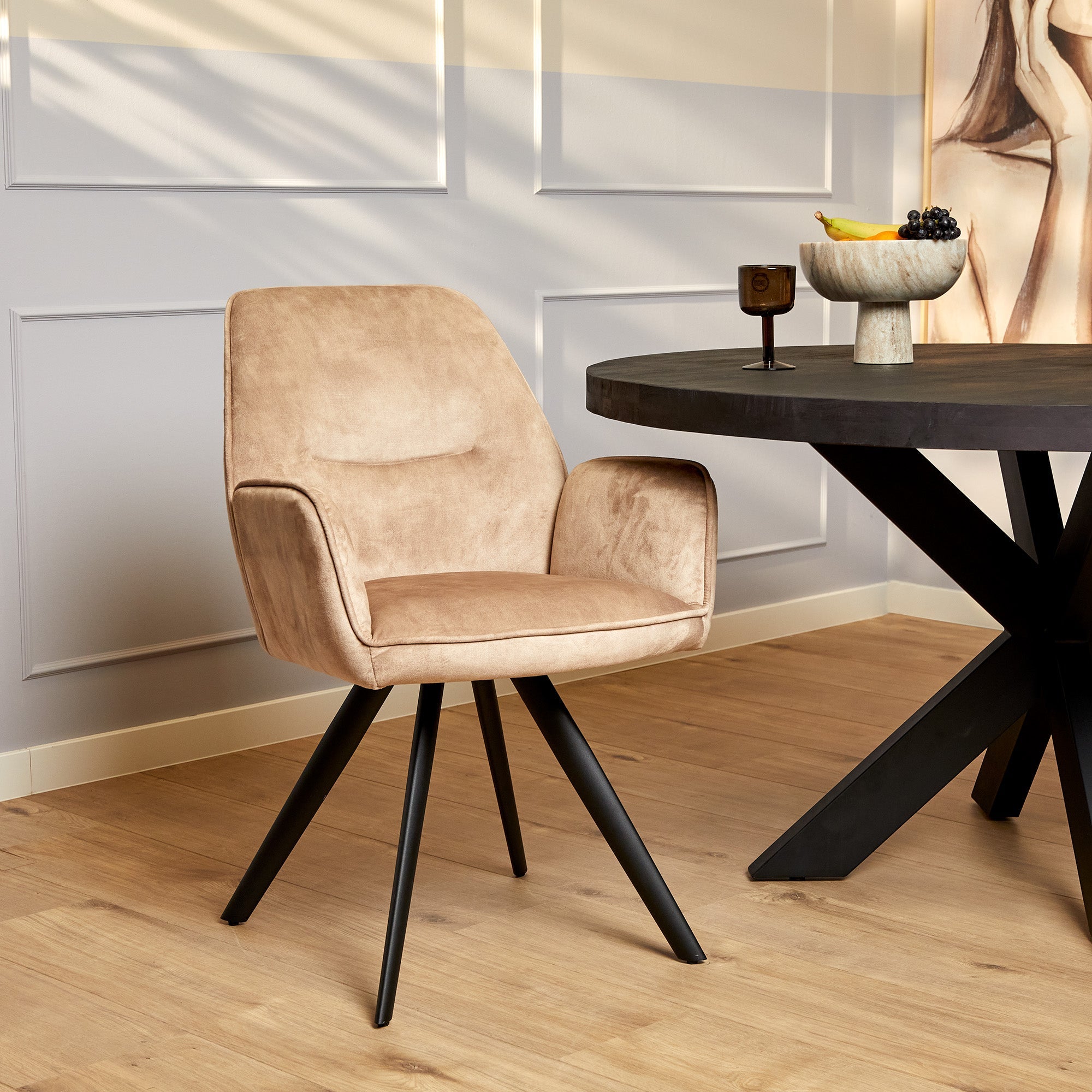 Eetkamerstoel Nola Taupe (bestellen per 2) - Industrieelinhuis.nl