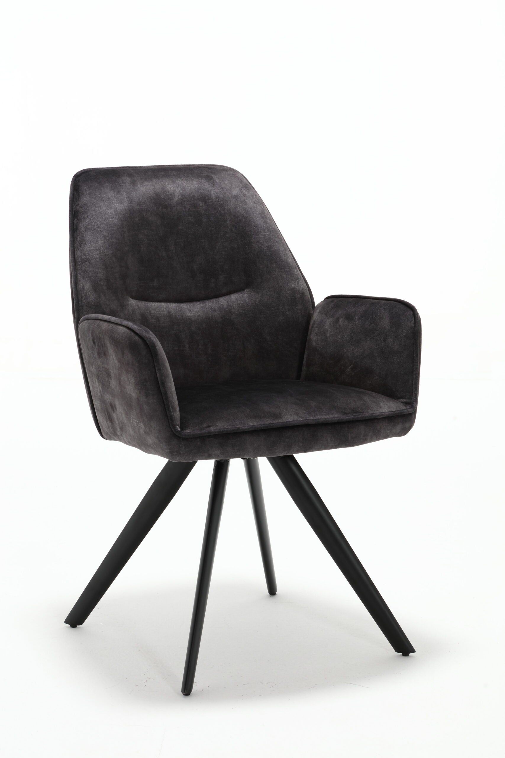 Eetkamerstoel Velvet Nola Antraciet (bestellen per 2) - Industrieelinhuis.nl