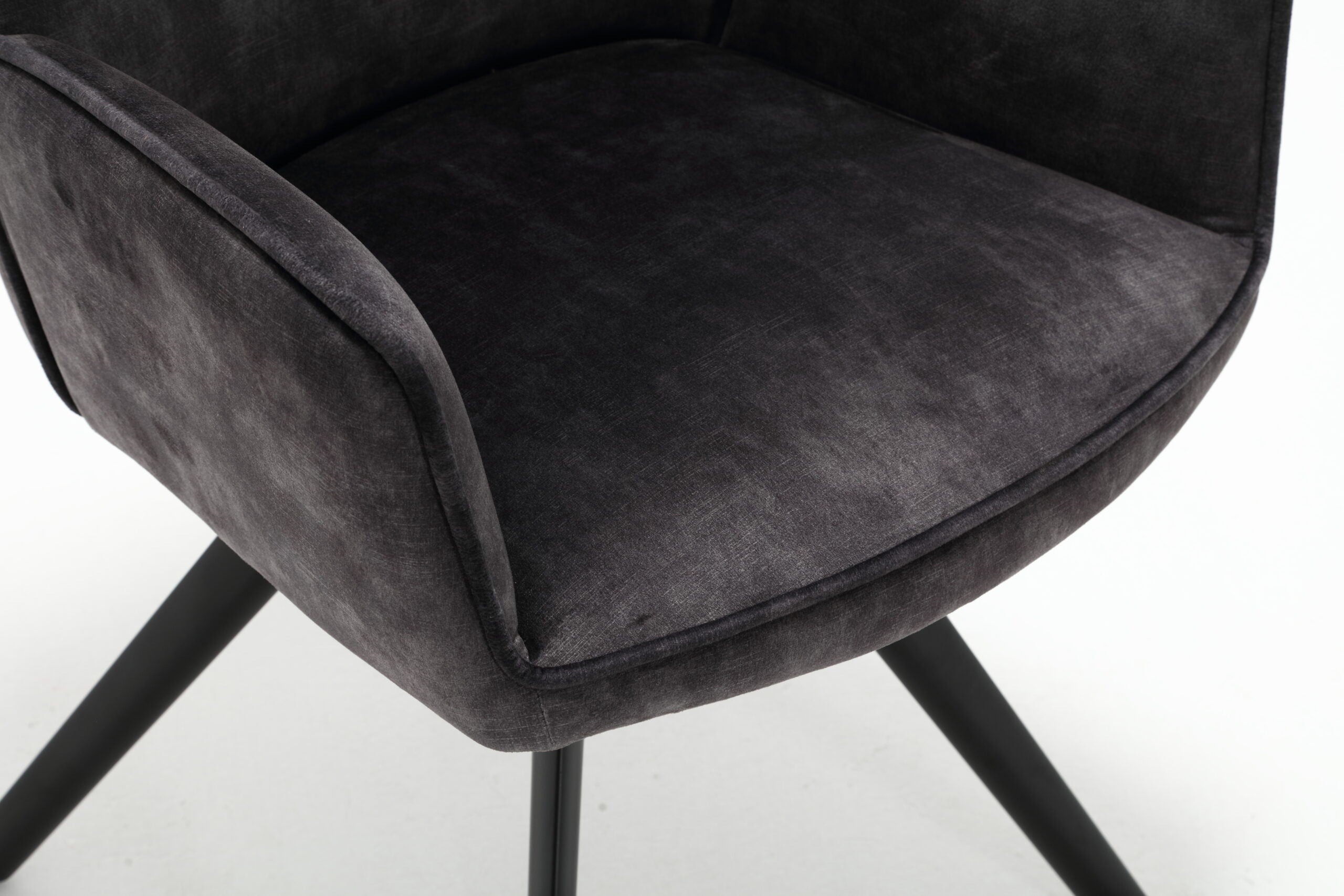Eetkamerstoel Velvet Nola Antraciet (bestellen per 2) - Industrieelinhuis.nl
