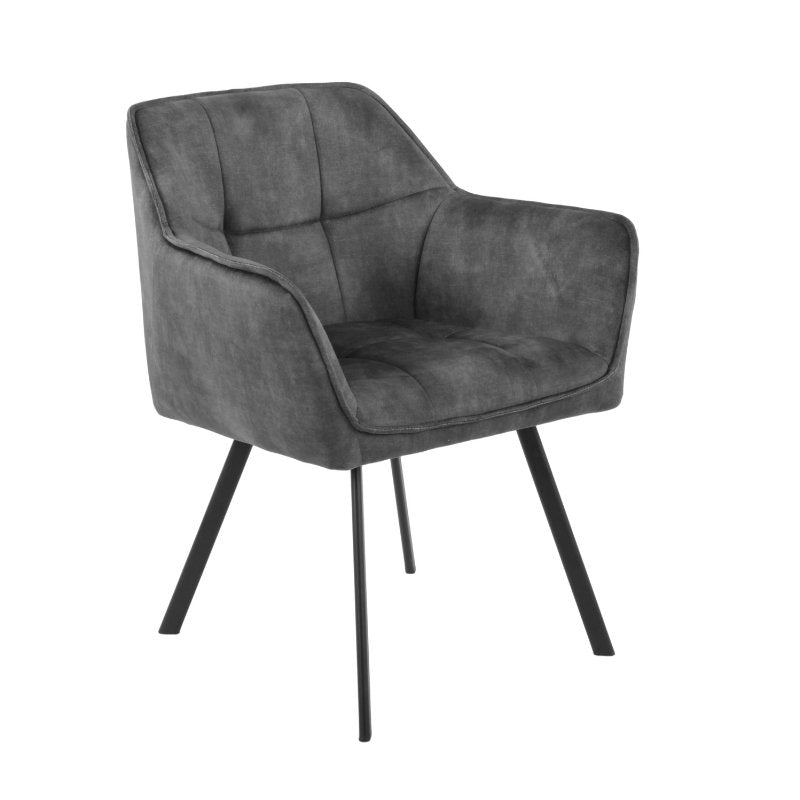 Eetkamerstoel Emma Velvet Antraciet (bestellen per 2) - Industrieelinhuis.nl