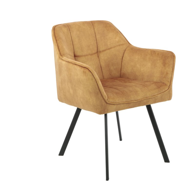 Eetkamerstoel Emma Velvet Geel (bestellen per 2) - Industrieelinhuis.nl
