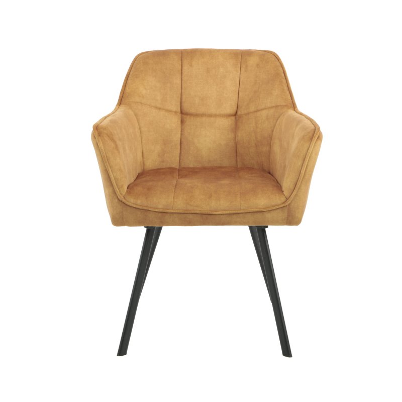 Eetkamerstoel Emma Velvet Geel (bestellen per 2) - Industrieelinhuis.nl