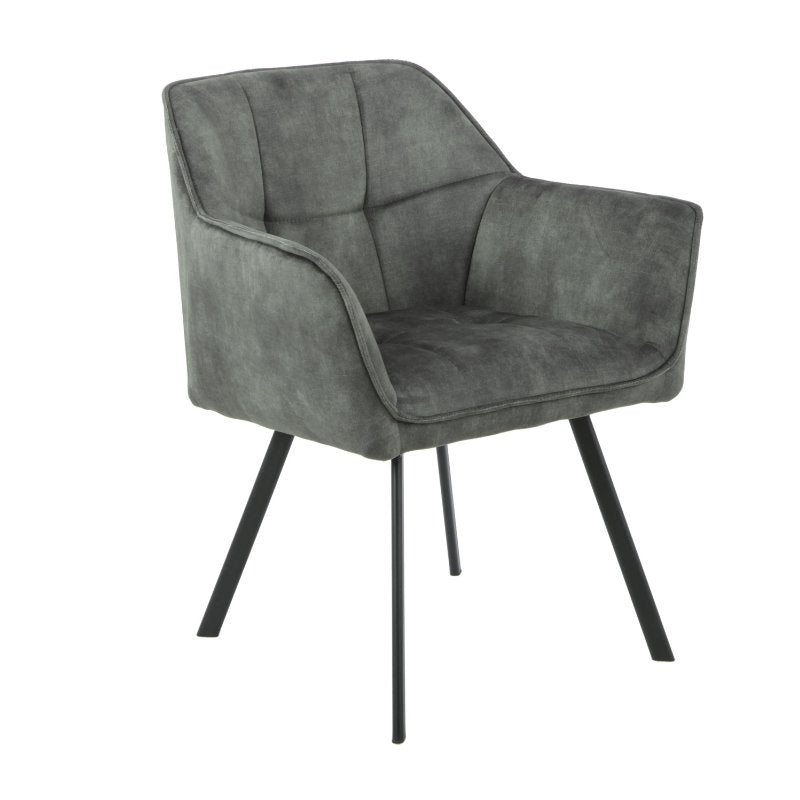 Eetkamerstoel Emma Velvet Groen (bestellen per 2) - Industrieelinhuis.nl