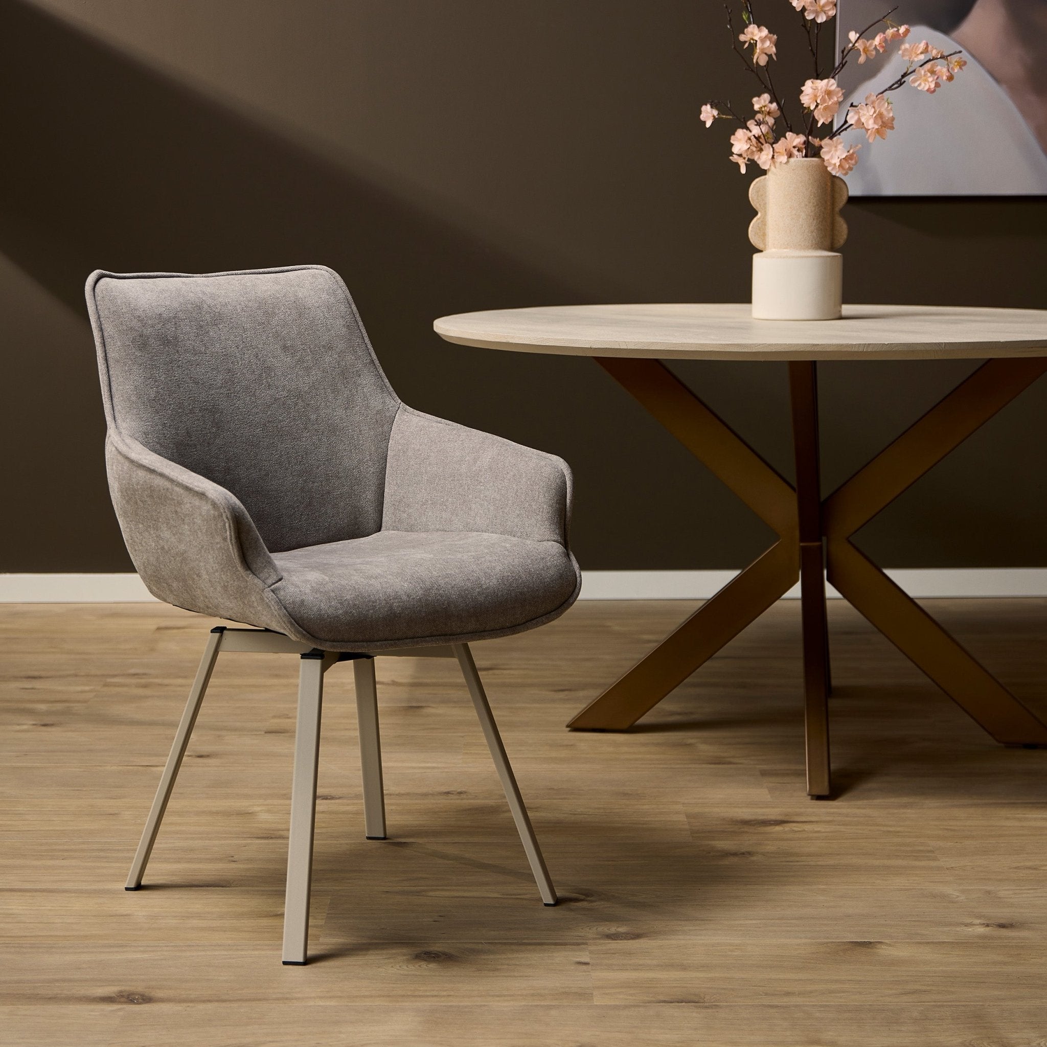 Eetkamerstoel Mees Taupe - Industrieelinhuis.nl