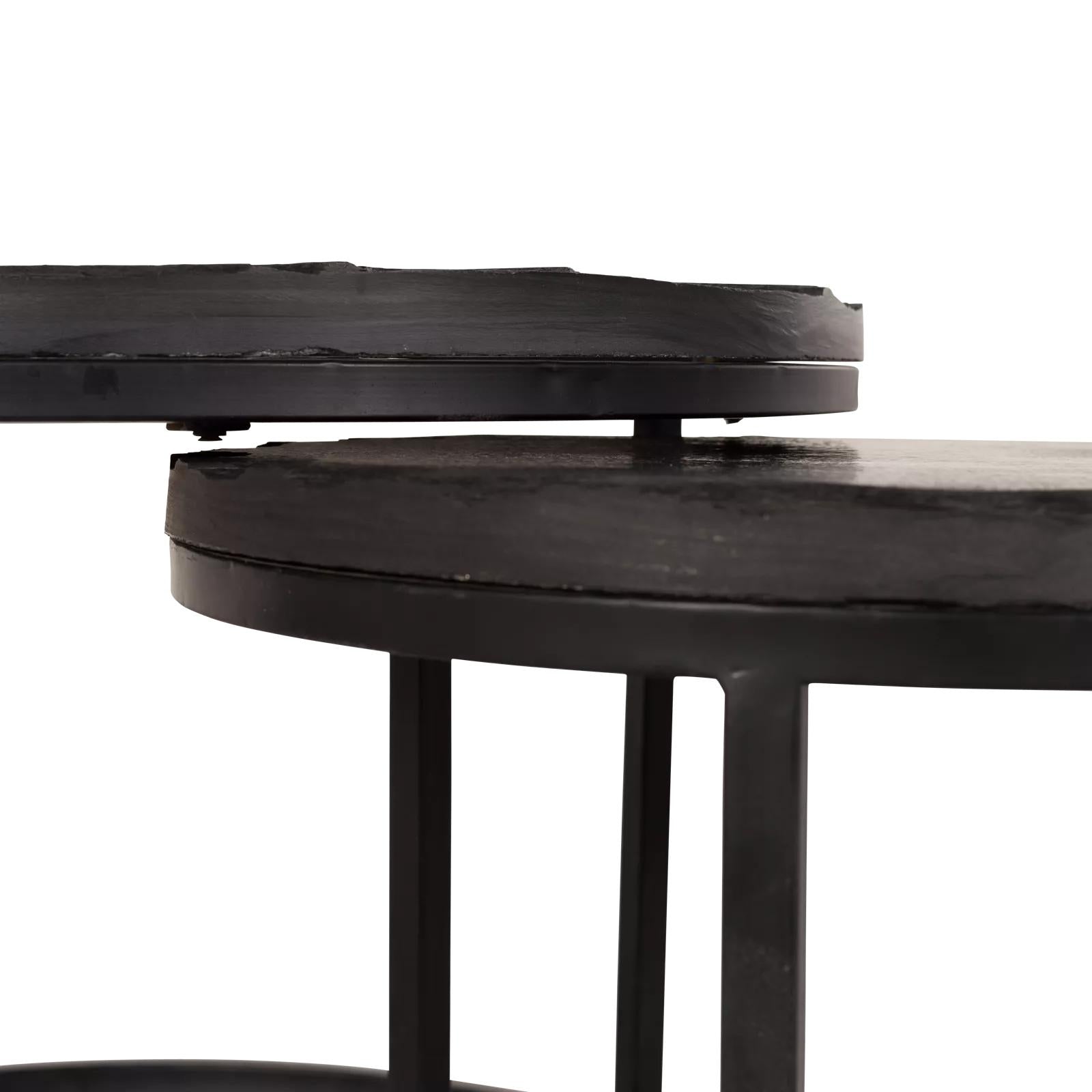 Salontafel Ora Black Kadappa Stone| 60 cm | Set van 2