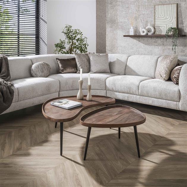 Salontafel set van 2 Carve | Organische salontafels