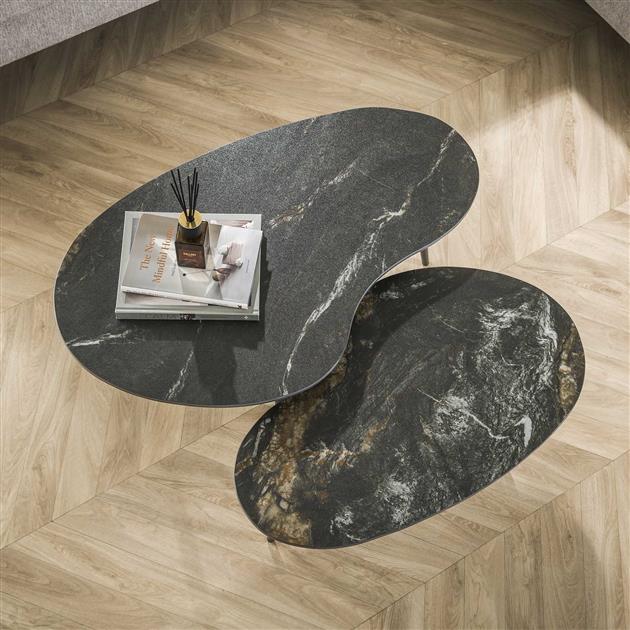 Salontafel set van 2 Fossil | Organische Salontafels