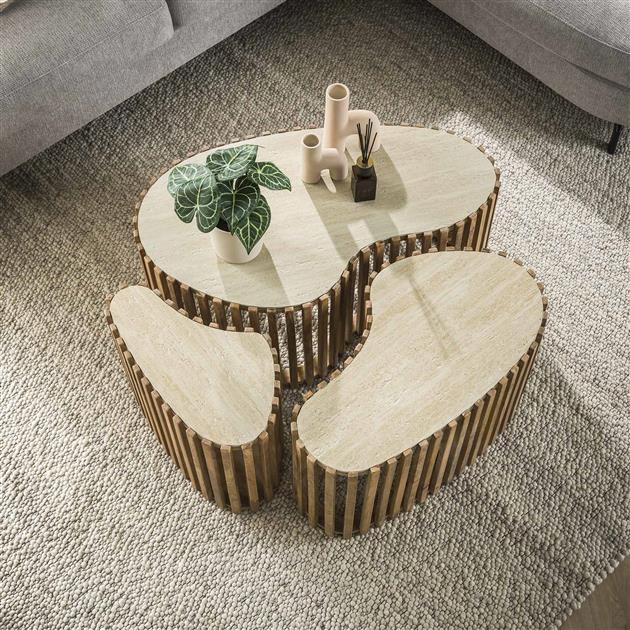 Salontafel set van 3 Nuovo | Organische Salontafel