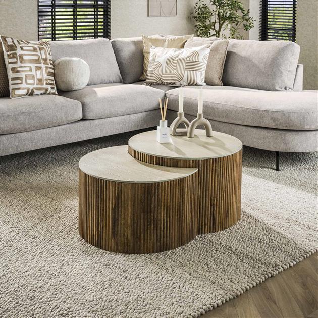 Salontafelset Nuovo half rond | Ronde salontafels