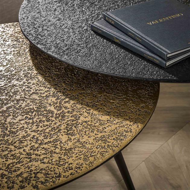 Salontafelset Rond Mira Metallic Zwart