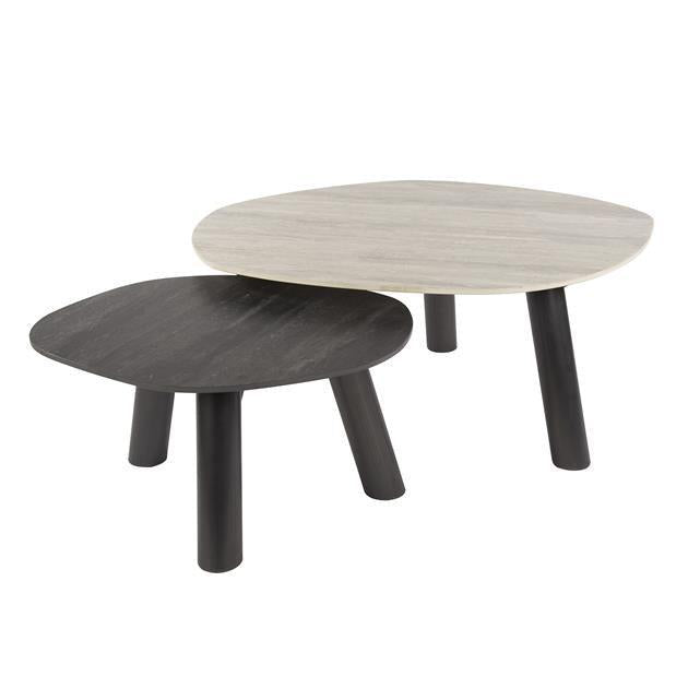 Salontafelset Twin log | Organische Salontafel