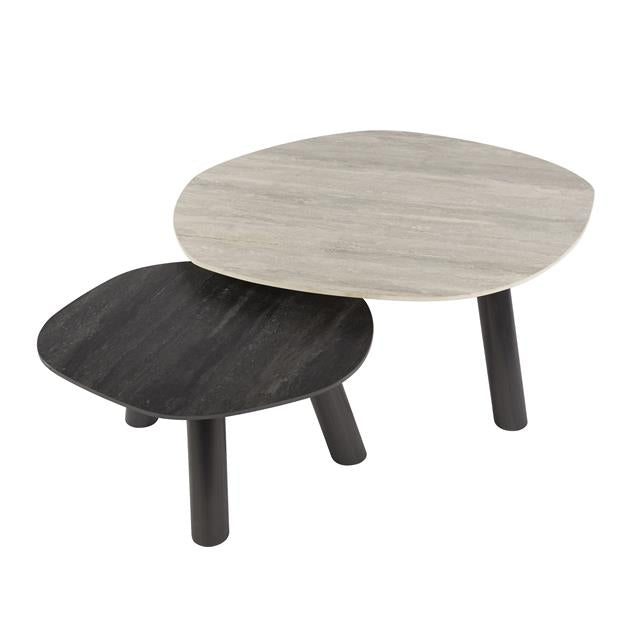 Salontafelset Twin log | Organische Salontafel