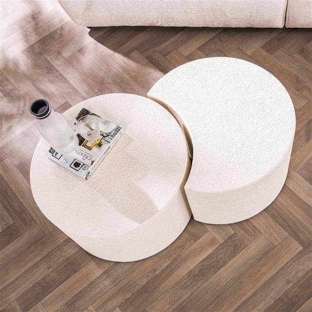 Salontafelset White Moon Stone set van 2 | Organische Salontafels