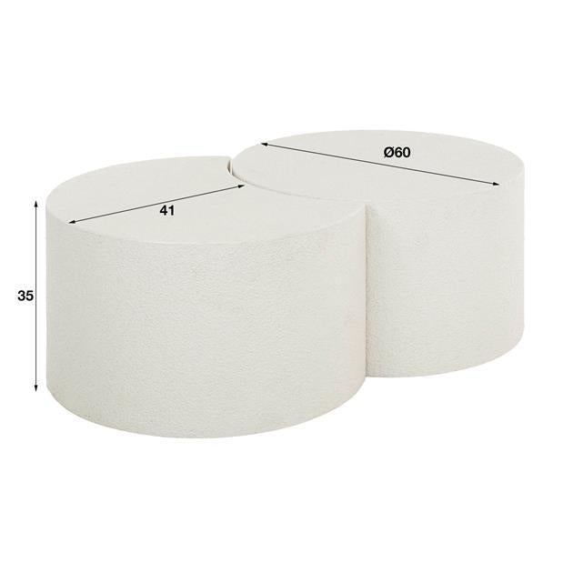 Salontafelset White Moon Stone set van 2 | Organische Salontafels