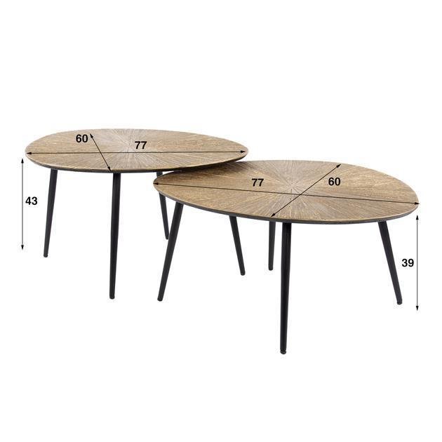 Salontafelset van 2 Goud Ray | Organische Salontafels