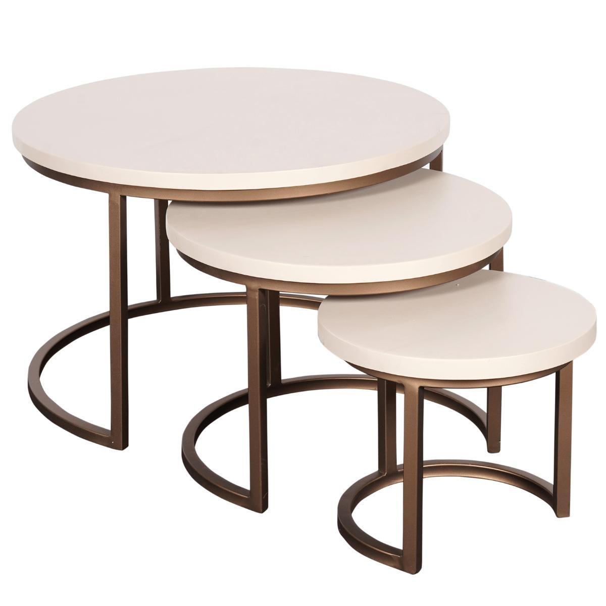 Salontafelset van 3 Madison Sand70 cm