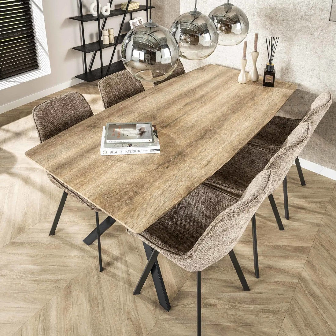 Eettafel Deens ovaal Hidde Eiken Grijs / Antiekwas 190 cm