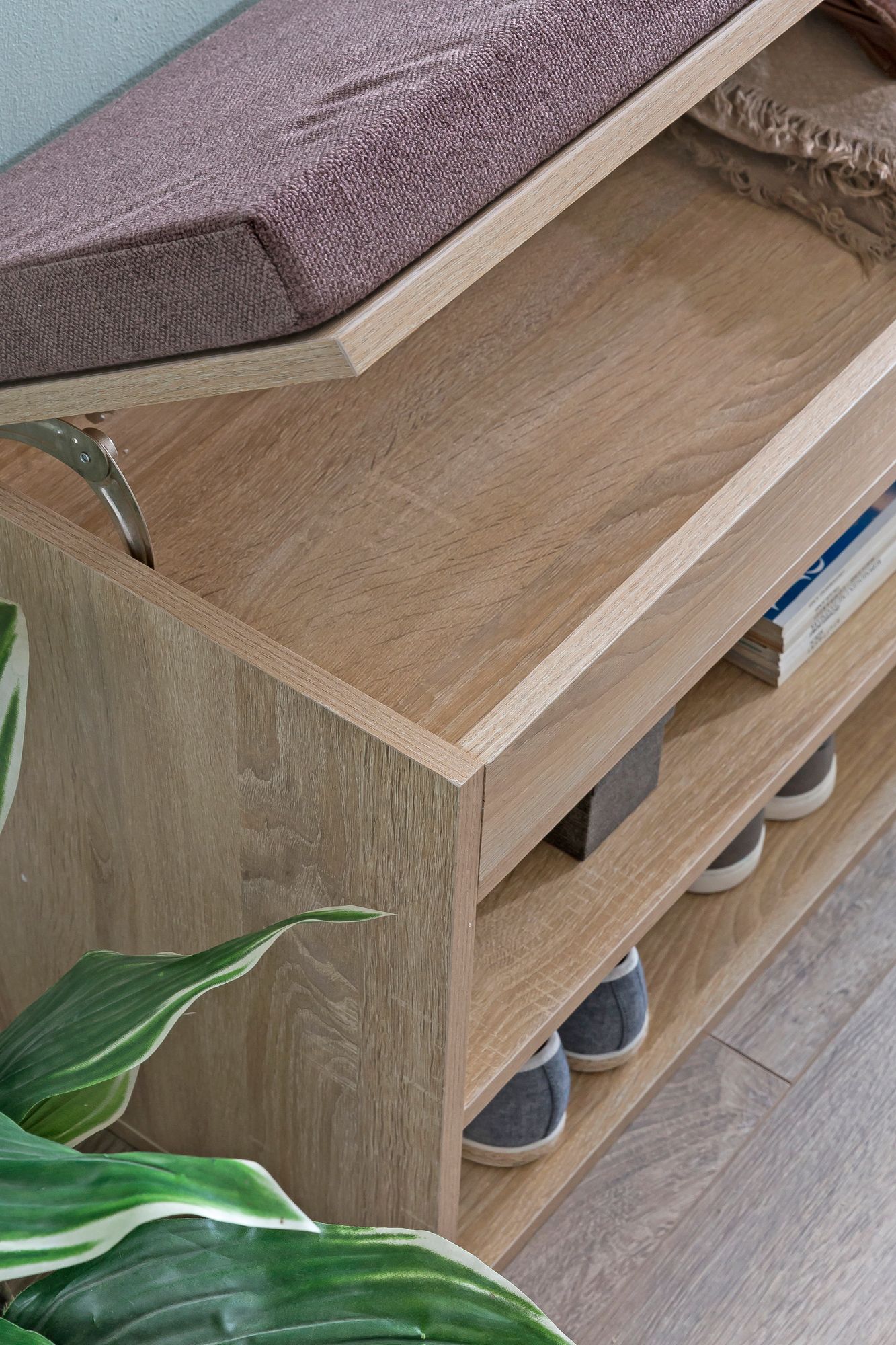 Schoenenbank 104x51x32 cm garderobe zitbank stoffen gangbank