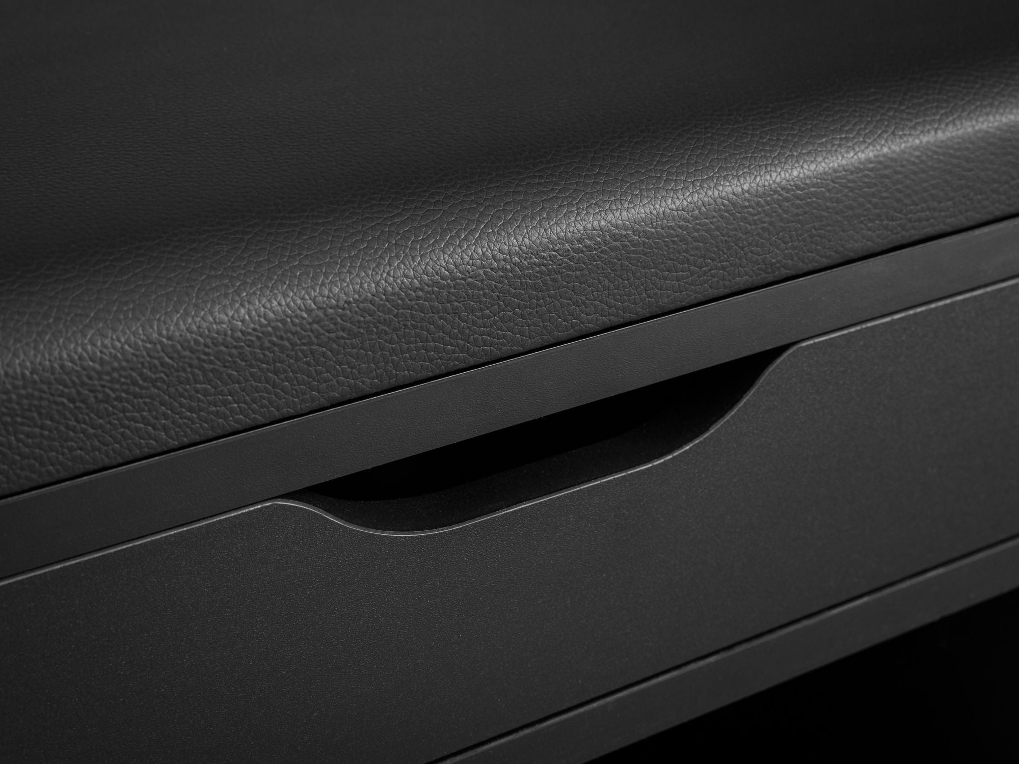 Schoenenbank zwart | 104 cm lengte | Garderobebank Kunstleer Halbank