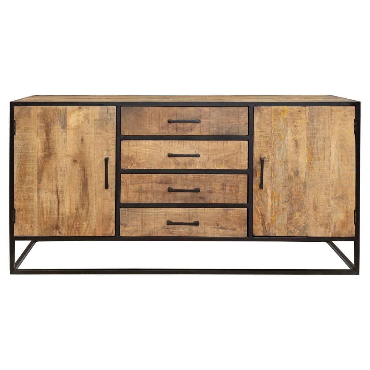 Dressoir Denver | Mangohout en staal | 165 cm - Industrieelinhuis.nl