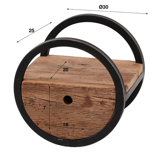 Wandplank Rond met 1 lade Ø30 cm