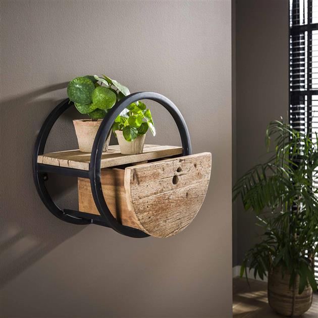 Wandplank Rond met 1 lade Ø40 cm