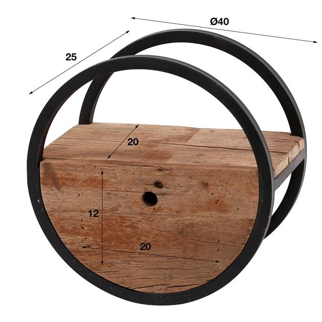 Wandplank Rond met 1 lade Ø40 cm