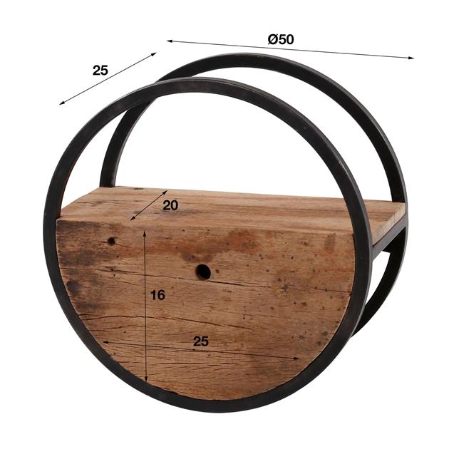 Wandplank Rond met 1 lade Ø50 cm