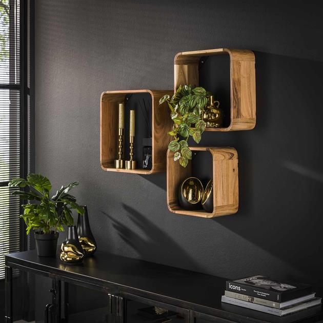 Wandplank set van 3 vierkant