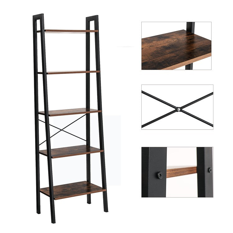 Schappenkast / Boekenkast Industrieel Design | Houtlook en Staal | 56x34x172cm - Industrieelinhuis.nl