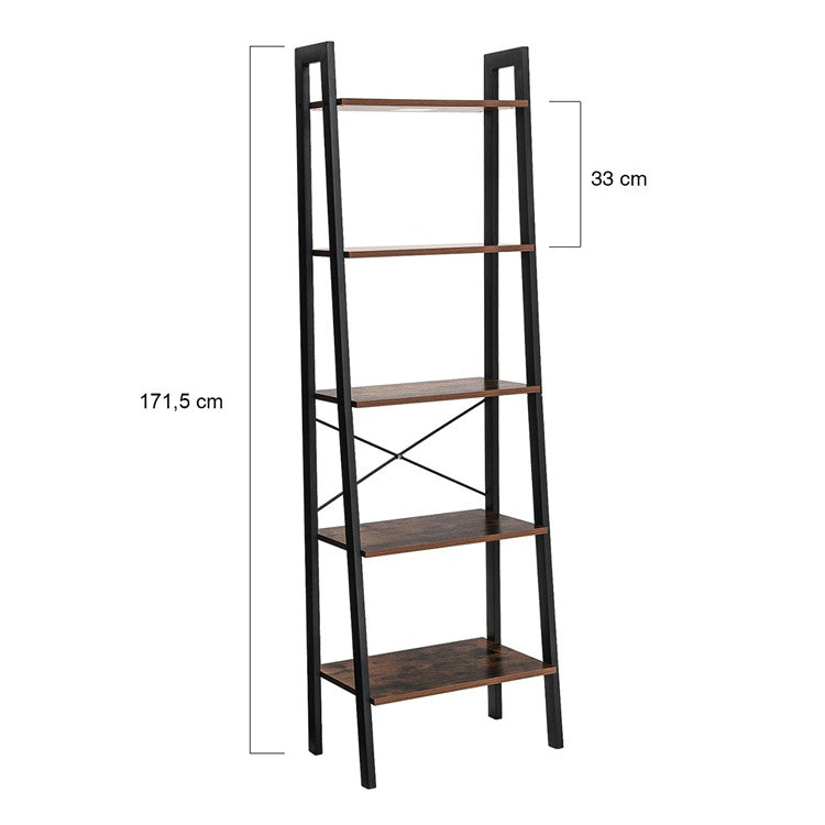Schappenkast / Boekenkast Industrieel Design | Houtlook en Staal | 56x34x172cm - Industrieelinhuis.nl