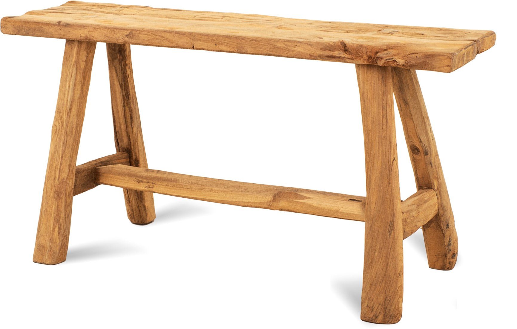 Teakhouten bankje | industrieel | Teakhout | 50 cm tot 140 cm - Industrieelinhuis.nl