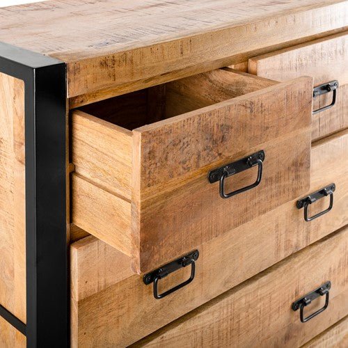 Mangohout Dressoirs Industrieel Design | Mangohout en Staal | 105x85x40cm - Industrieelinhuis.nl
