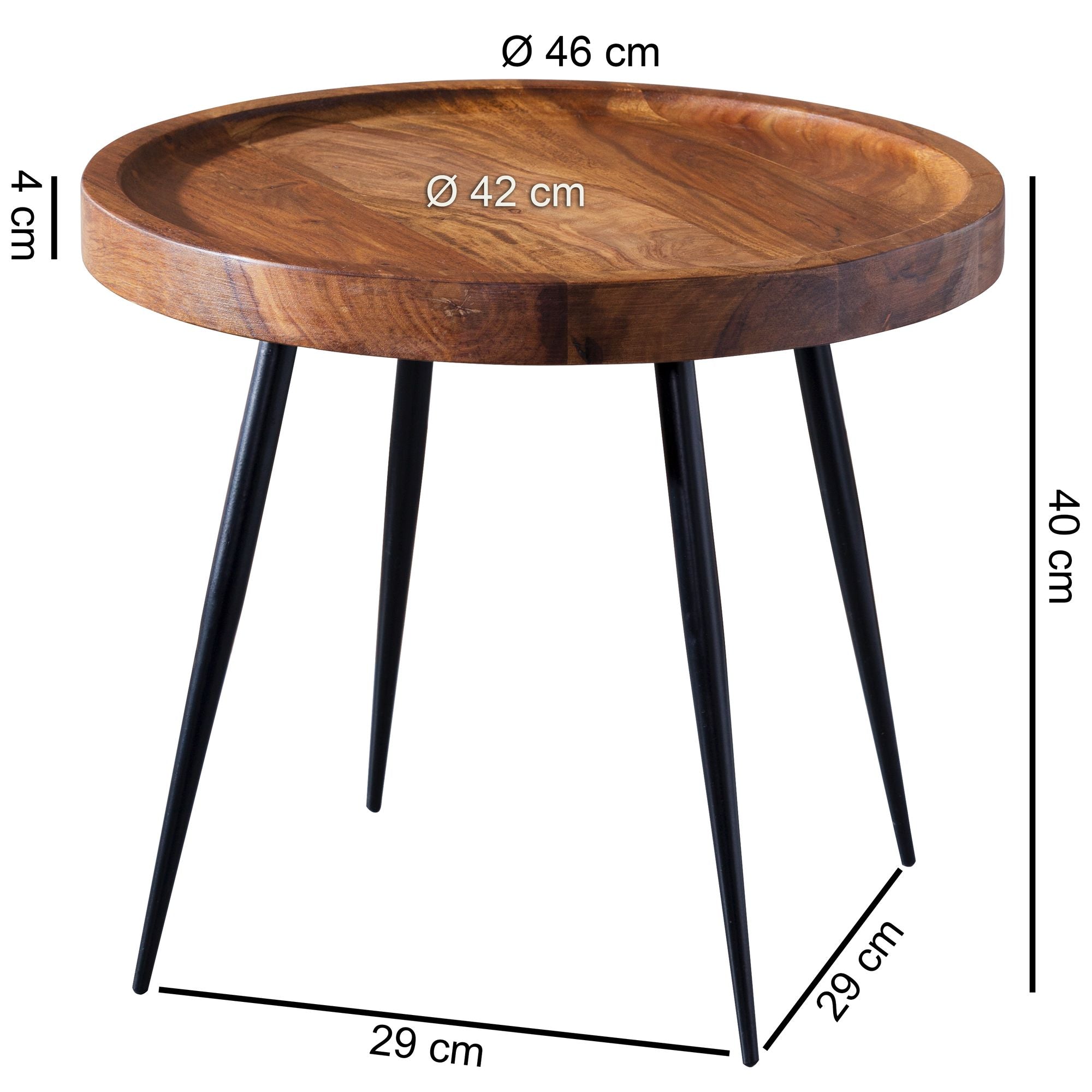 Bijzettafel salontafel sheesham hout metalen salontafel woonkamer tafel