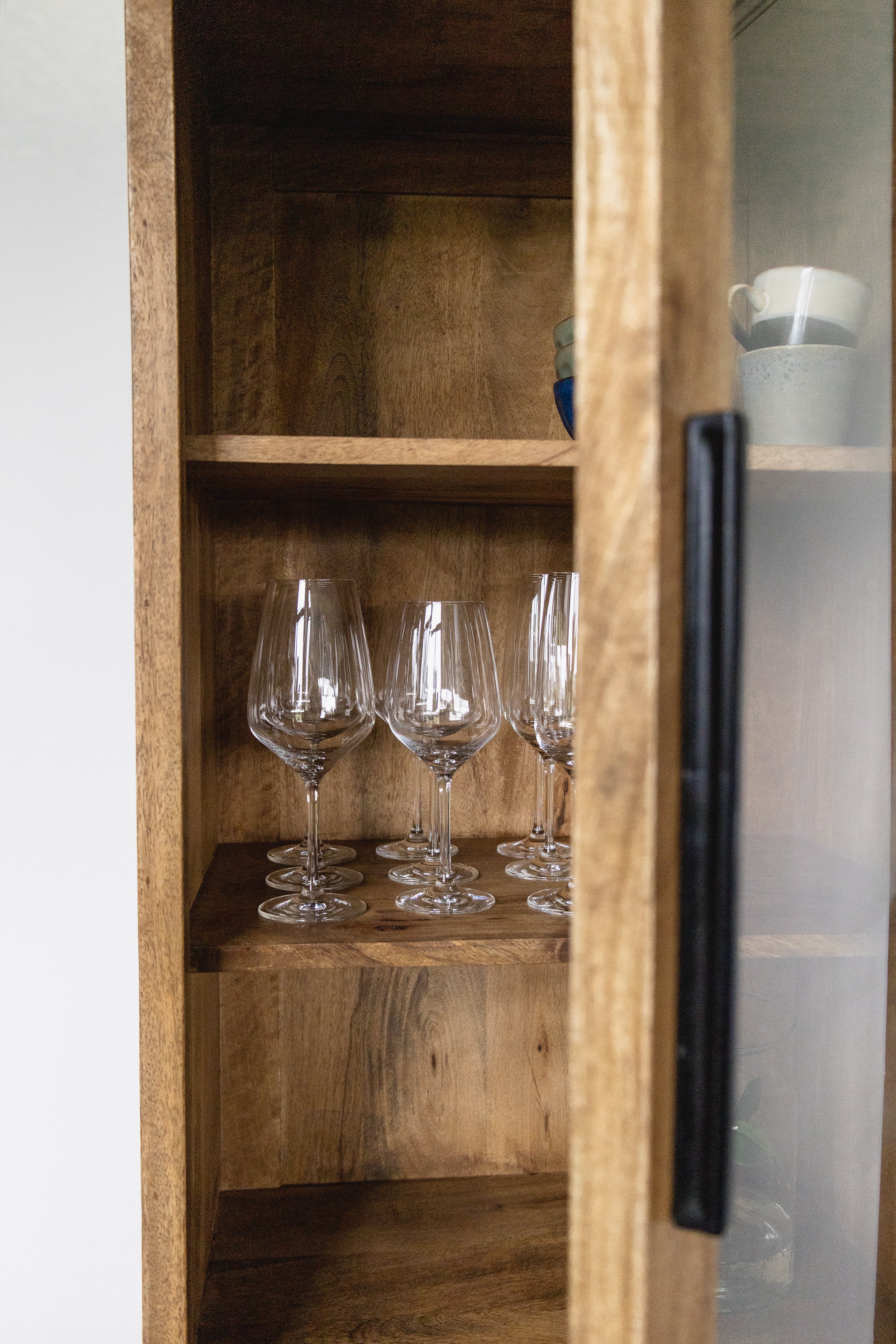 Smalle staande kast industrieel | Mangohout en Staal | 40x55x190cm