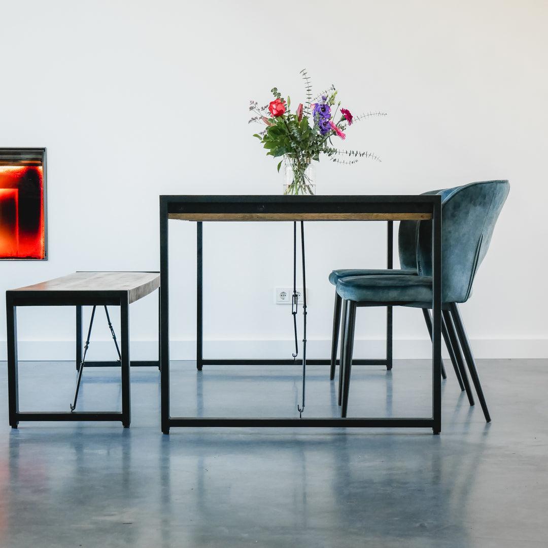 Eetkamer Stoel Amalia Industrieel Design | Velvet Antraciet - Industrieelinhuis.nl