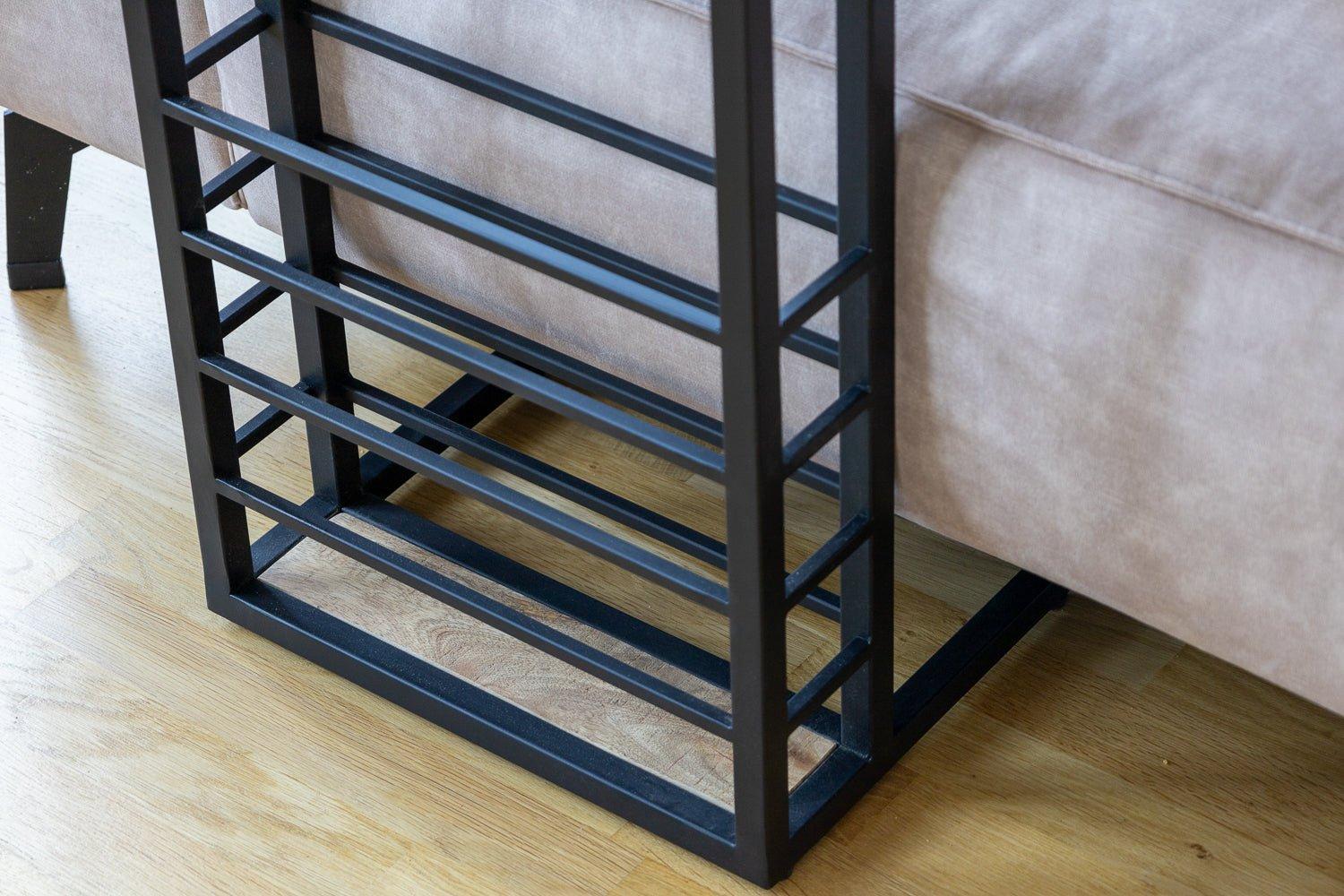 Bijzettafel voor over de bank | Mangohout en Staal | 30x38x65cm - Industrieelinhuis.nl