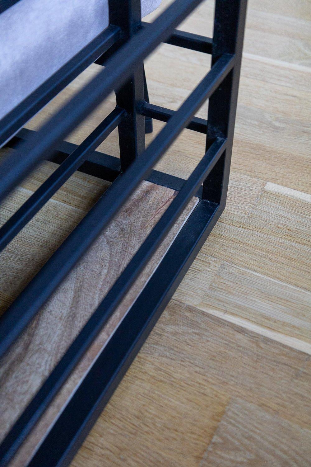 Bijzettafel voor over de bank | Mangohout en Staal | 30x38x65cm - Industrieelinhuis.nl