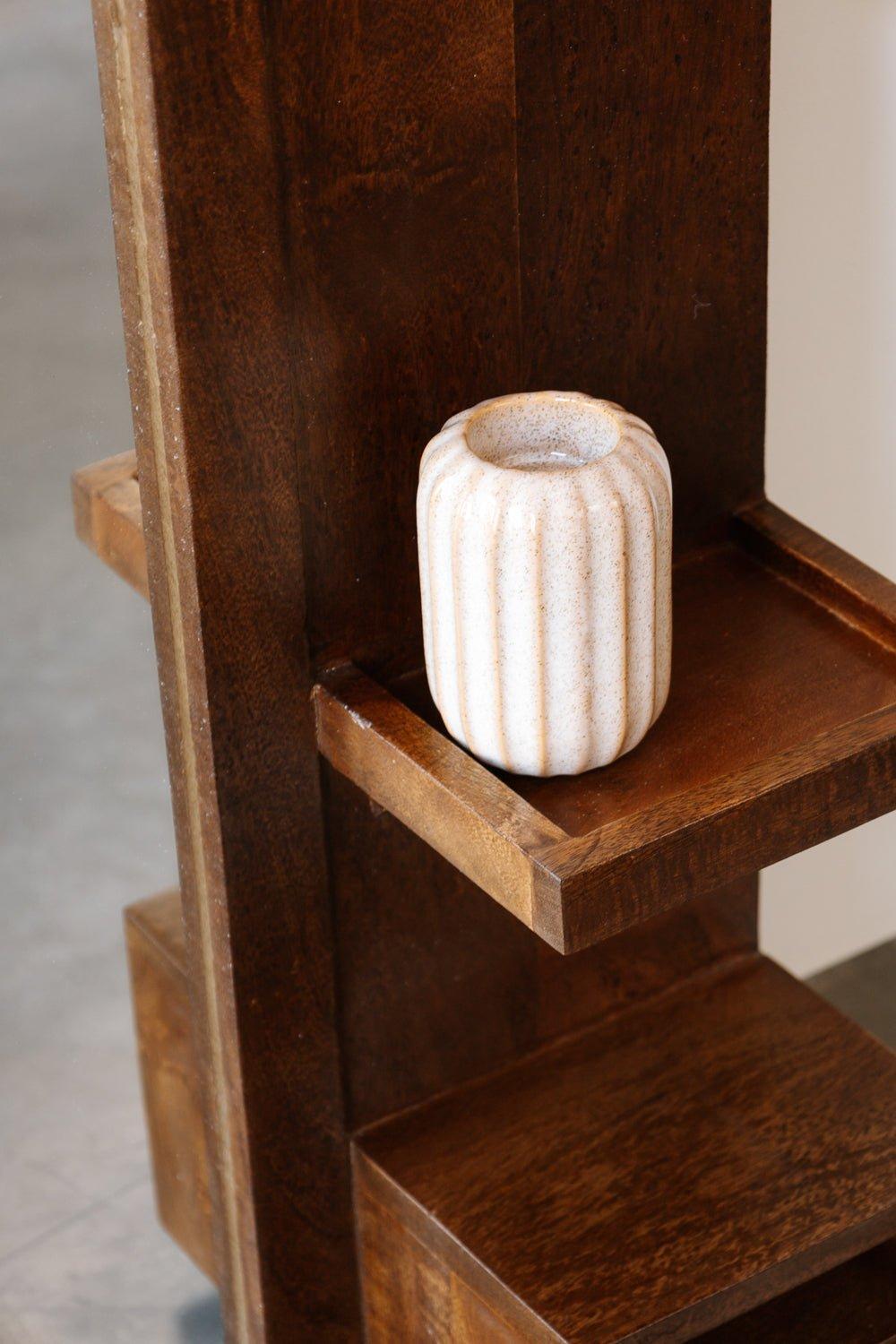 Industriële spiegel | Mangohout zwart | 108x60cm - Industrieelinhuis.nl