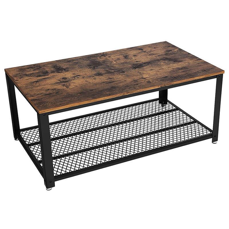 Salontafel Industrieel Design | Houtlook en Staal | 106,2x60,2x45cm